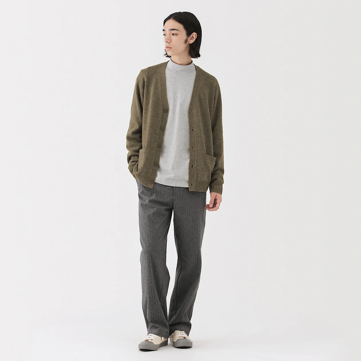 Washable Wool Mid Gauge V-Neck Cardigan - Image 22