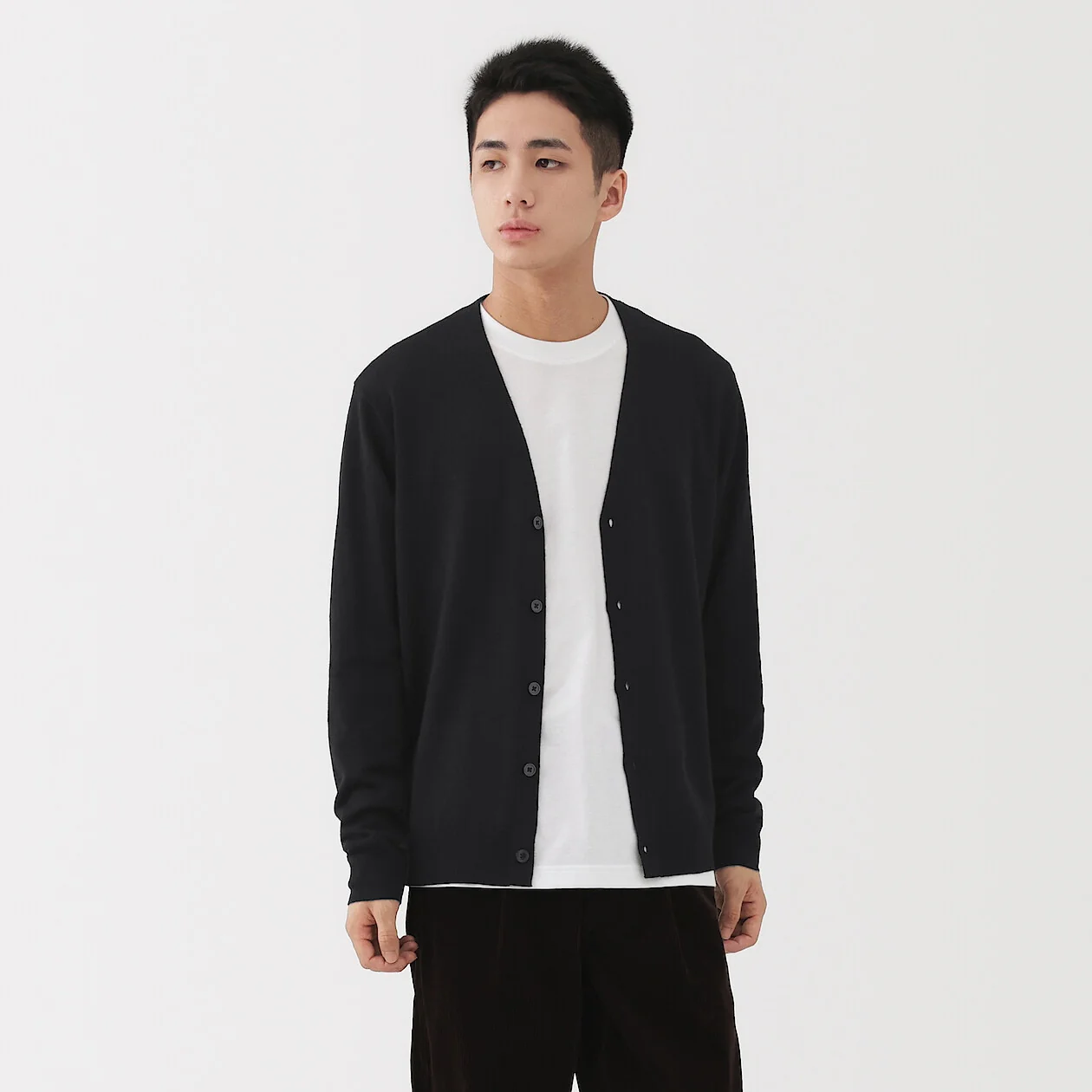 Washable Wool Ribbed Milano V-Neck Cardigan - Image 12