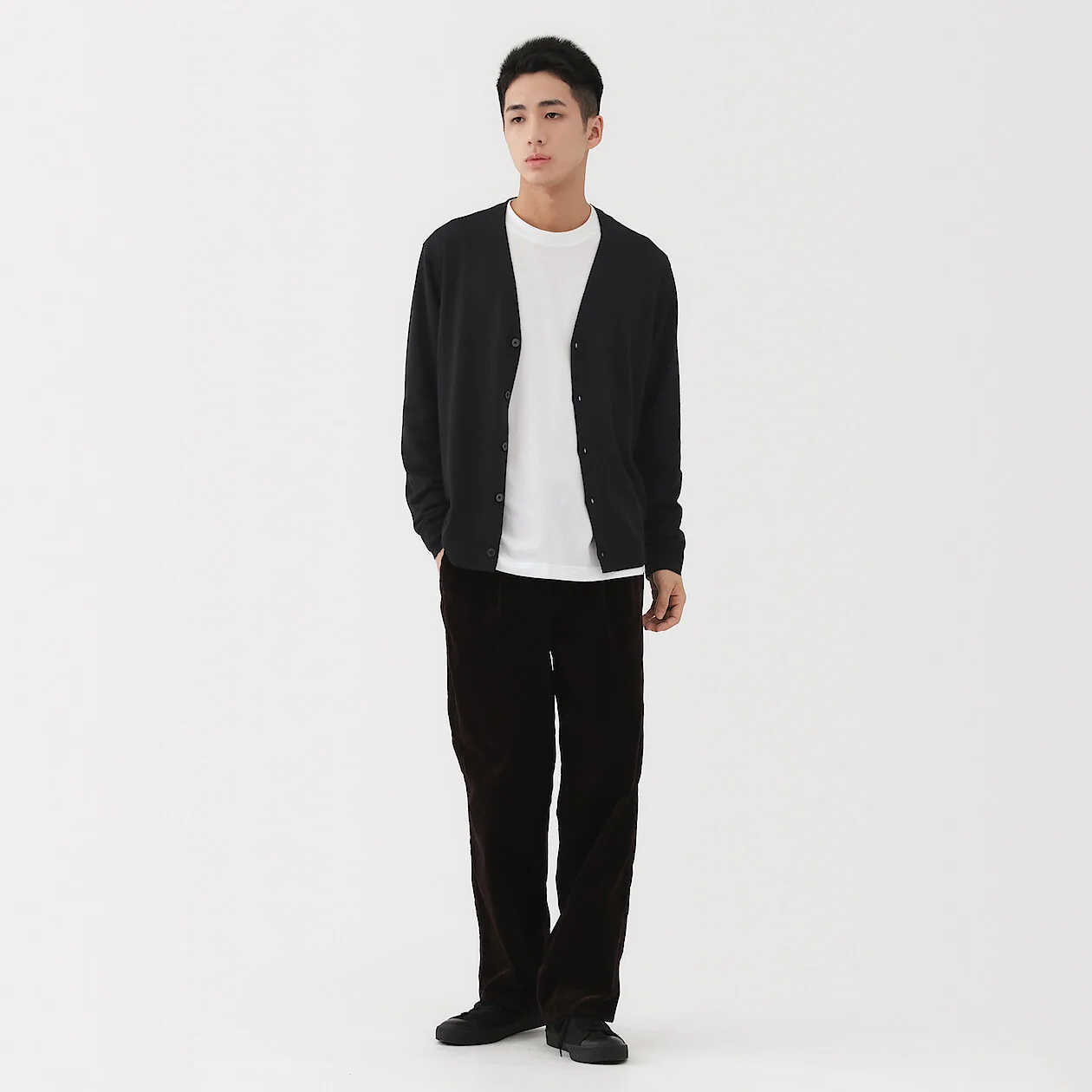 Washable Wool Ribbed Milano V-Neck Cardigan - Image 13