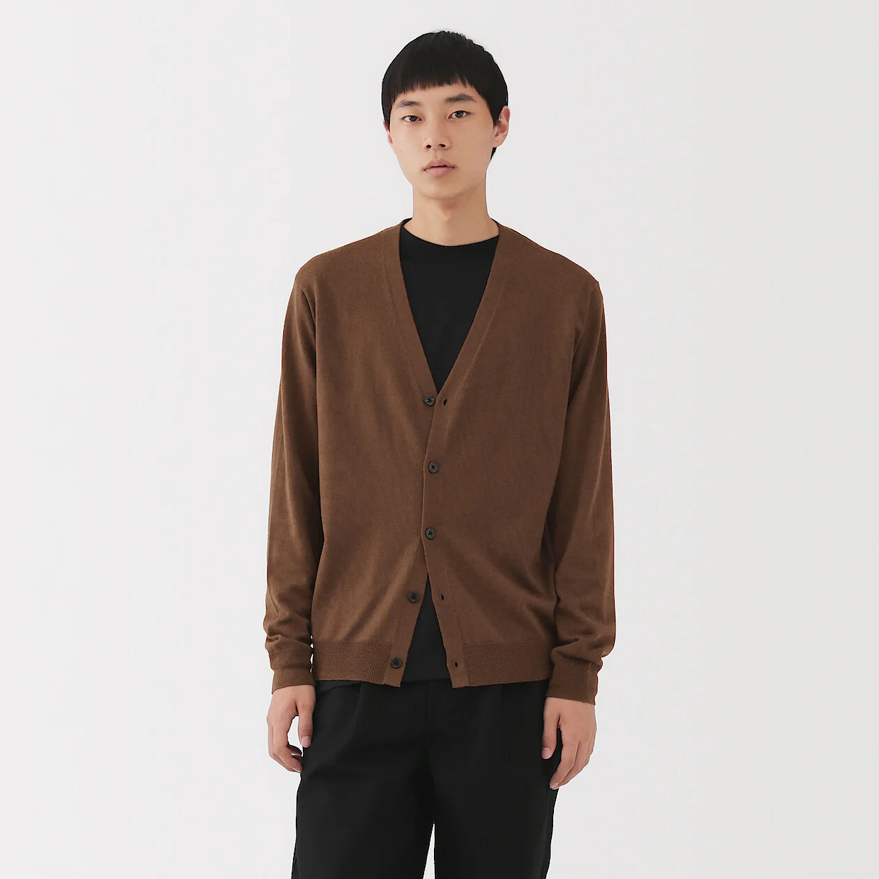 Washable Wool Ribbed Milano V-Neck Cardigan - Image 20