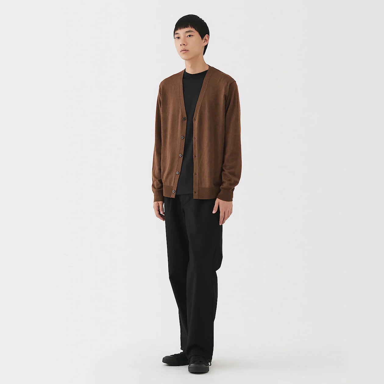 Washable Wool Ribbed Milano V-Neck Cardigan - Image 21