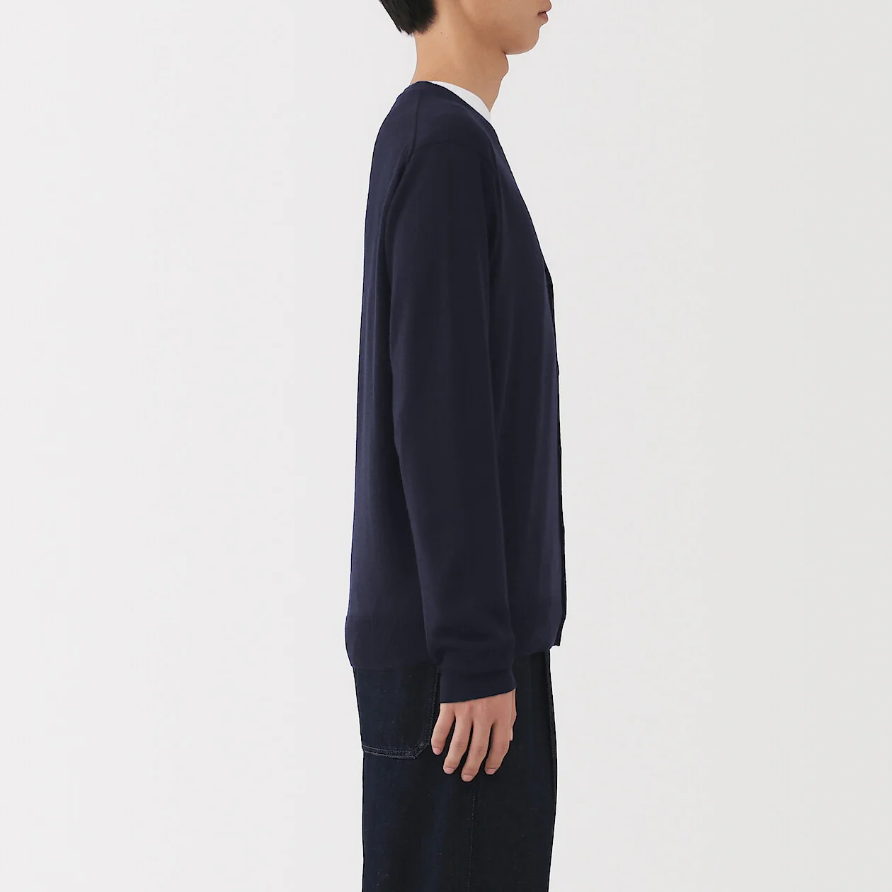 Washable Wool Ribbed Milano V-Neck Cardigan - Image 3