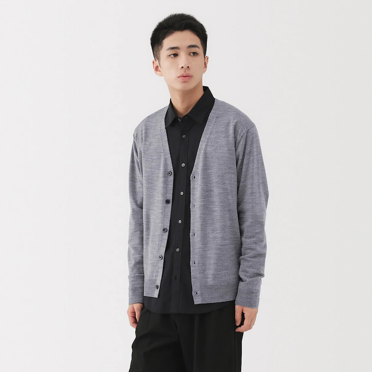 Washable Wool Ribbed Milano V-Neck Cardigan - Image 8