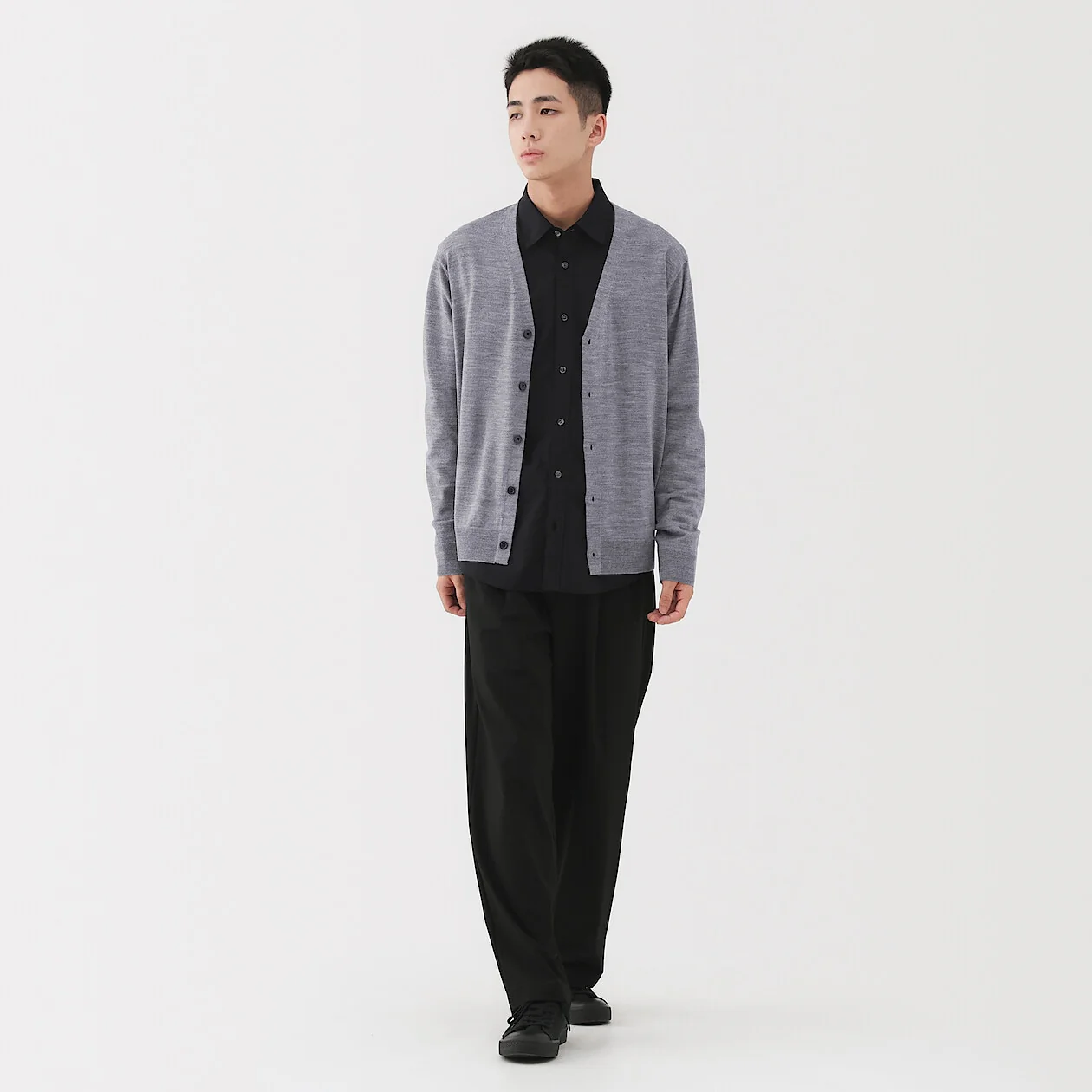 Washable Wool Ribbed Milano V-Neck Cardigan - Image 9