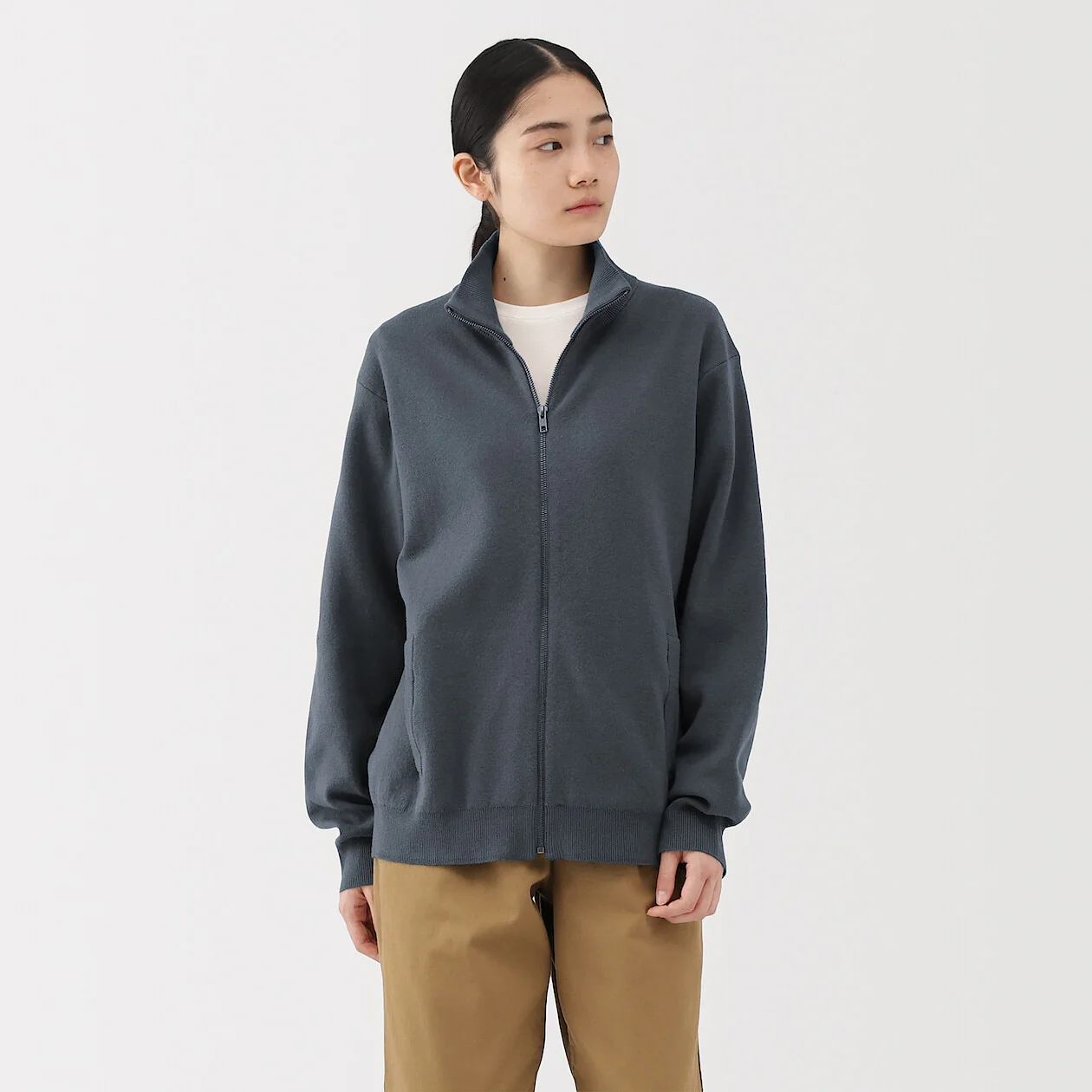 Washable Ribbed Milano Zip-Up Cardigan - Image 2