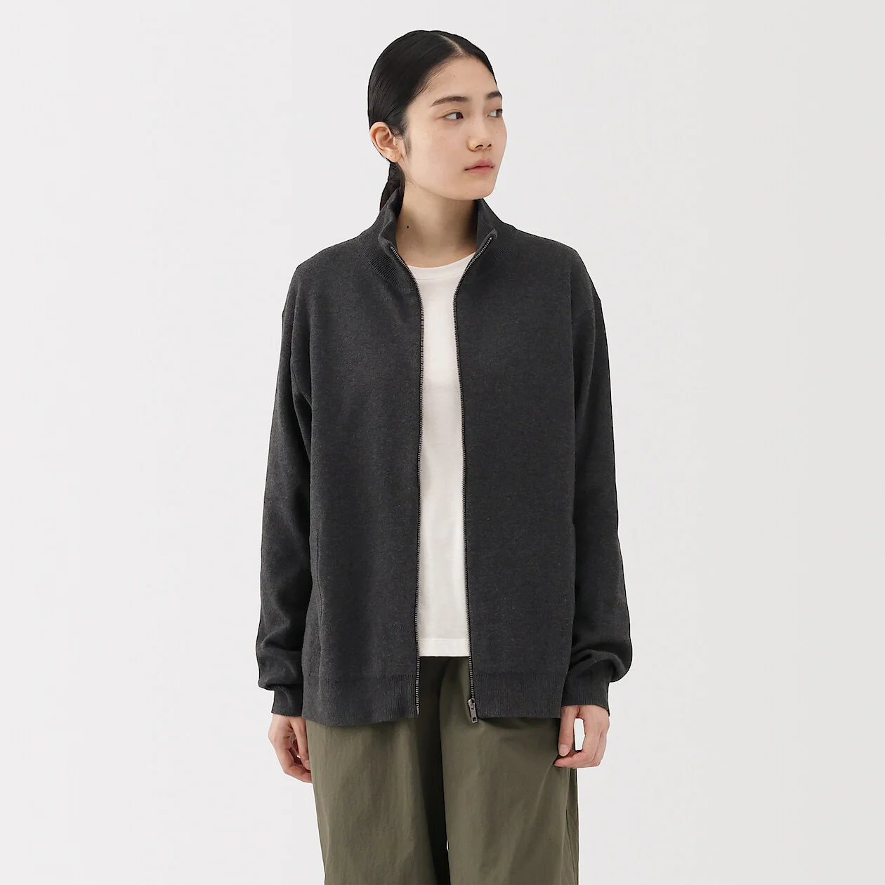 Washable Ribbed Milano Zip-Up Cardigan - Image 7