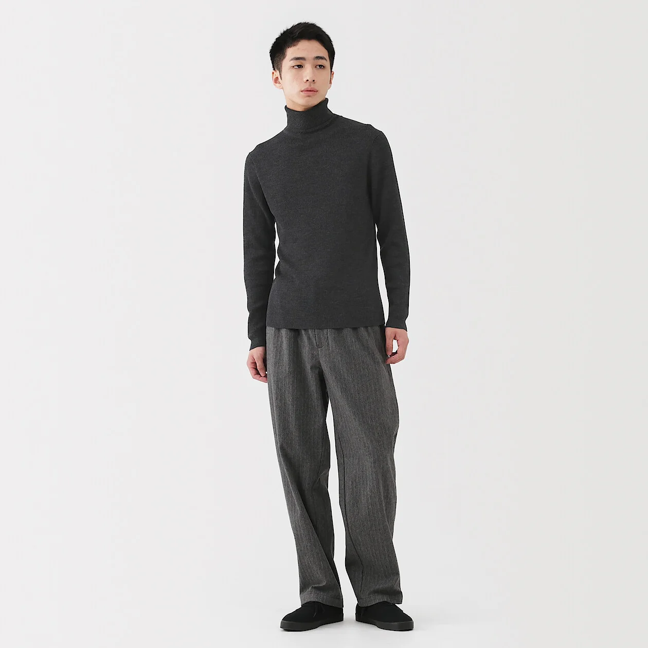 Washable Wool Ribbed Turtleneck Sweater - Image 14