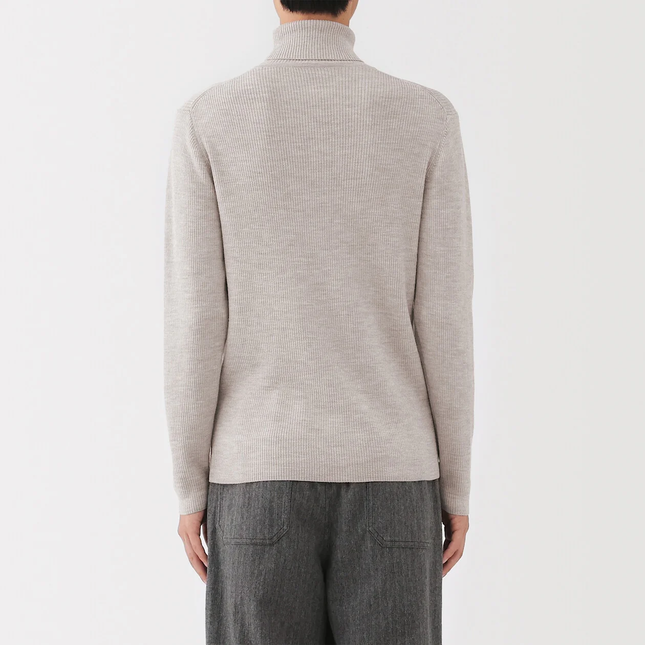 Washable Wool Ribbed Turtleneck Sweater - Image 28
