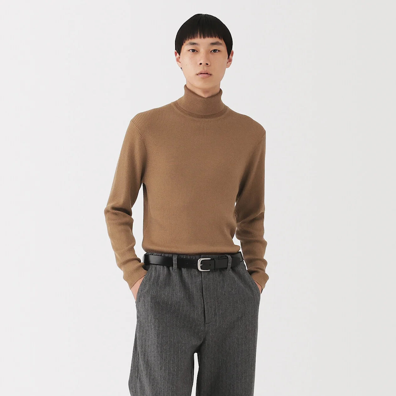 Washable Wool Ribbed Turtleneck Sweater - Image 33
