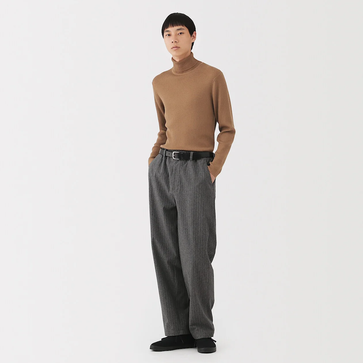 Washable Wool Ribbed Turtleneck Sweater - Image 35