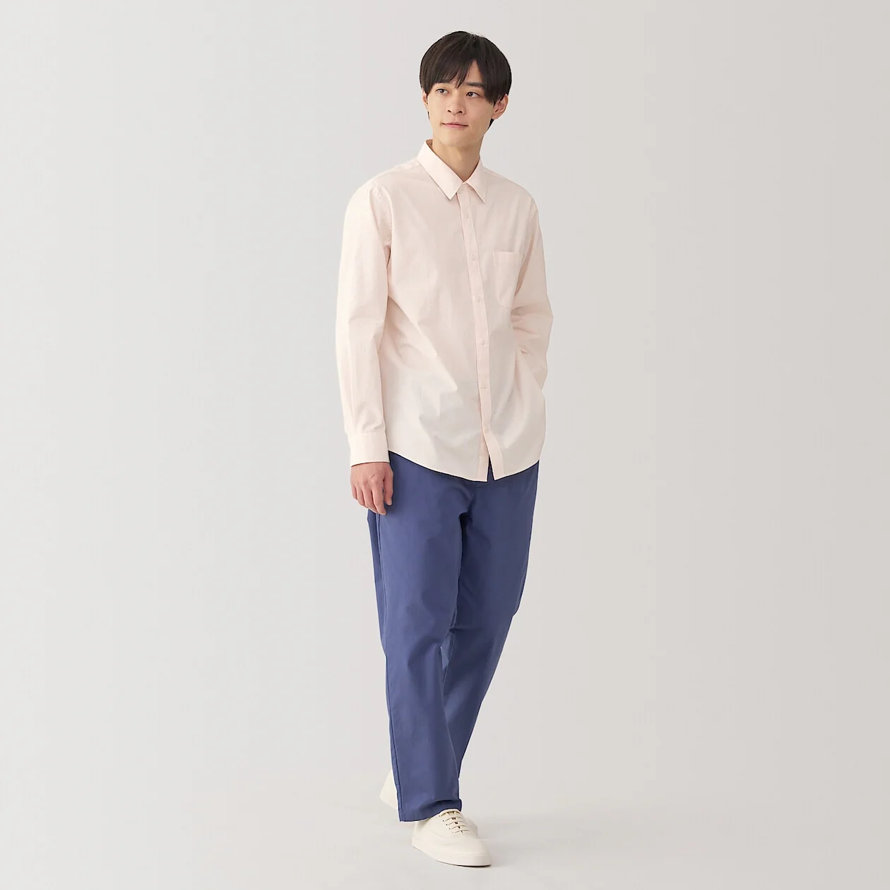 Washed Broadcloth 100% Cotton Long Sleeve Shirt - Image 42
