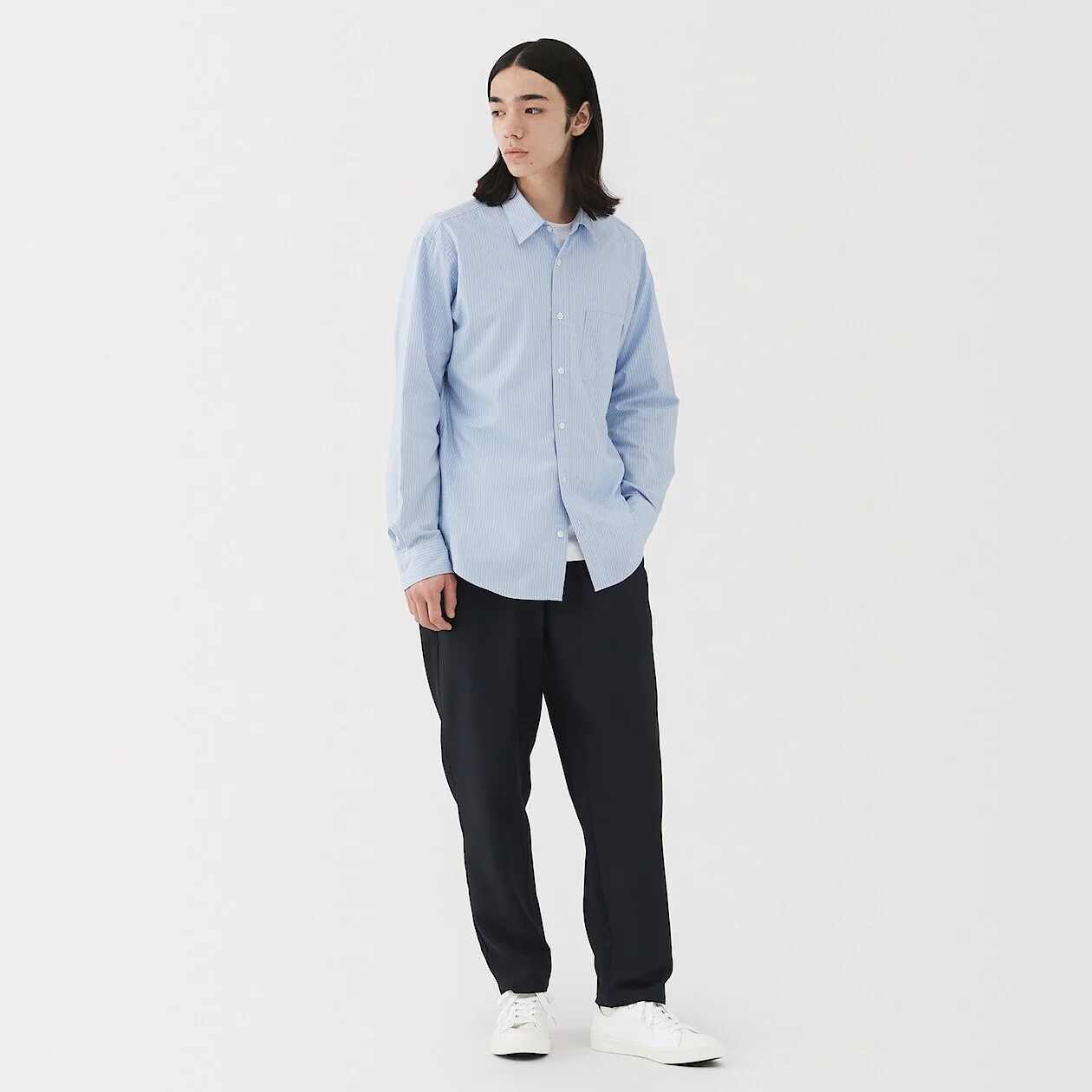 Washed Broadcloth 100% Cotton Long Sleeve Shirt - Image 77