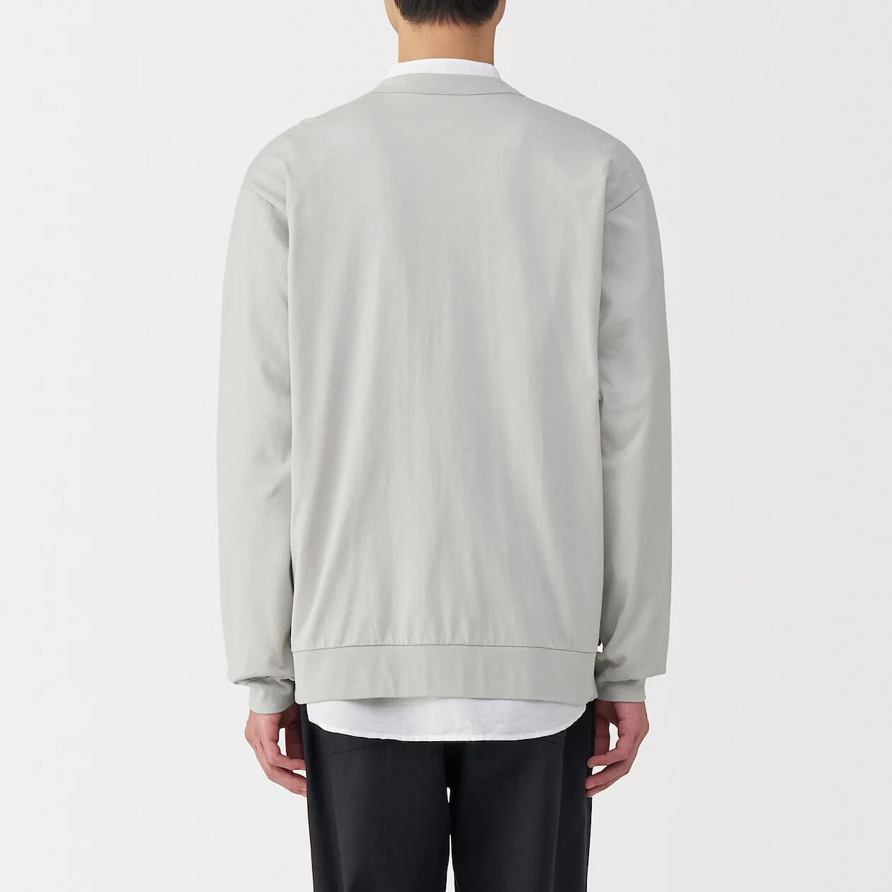 Washed Cotton Jersey V-Neck Cardigan - Image 12