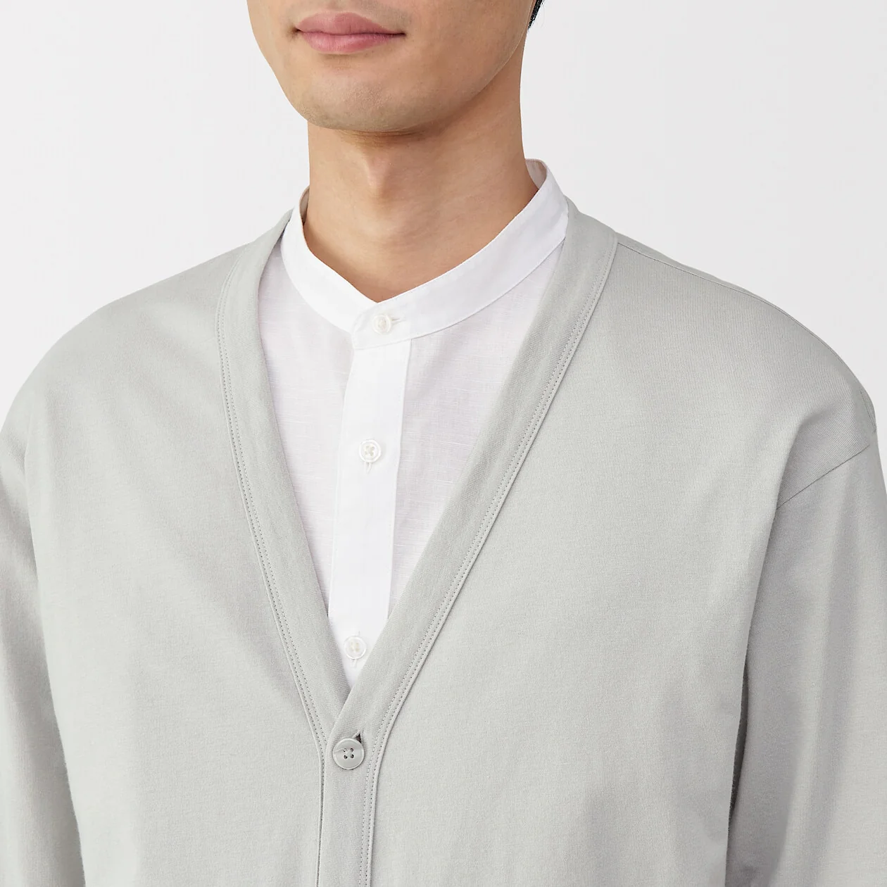 Washed Cotton Jersey V-Neck Cardigan - Image 13