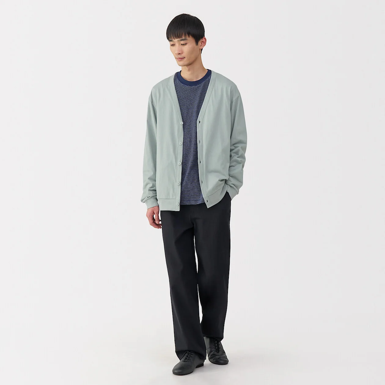Washed Cotton Jersey V-Neck Cardigan - Image 18
