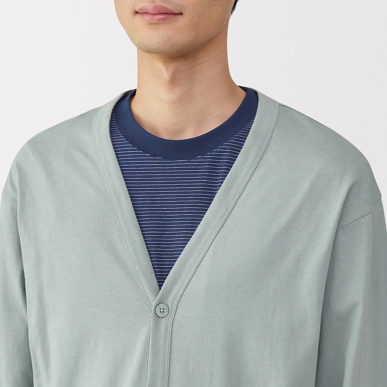 Washed Cotton Jersey V-Neck Cardigan - Image 21