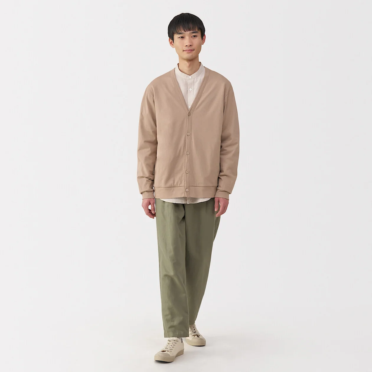 Washed Cotton Jersey V-Neck Cardigan - Image 26