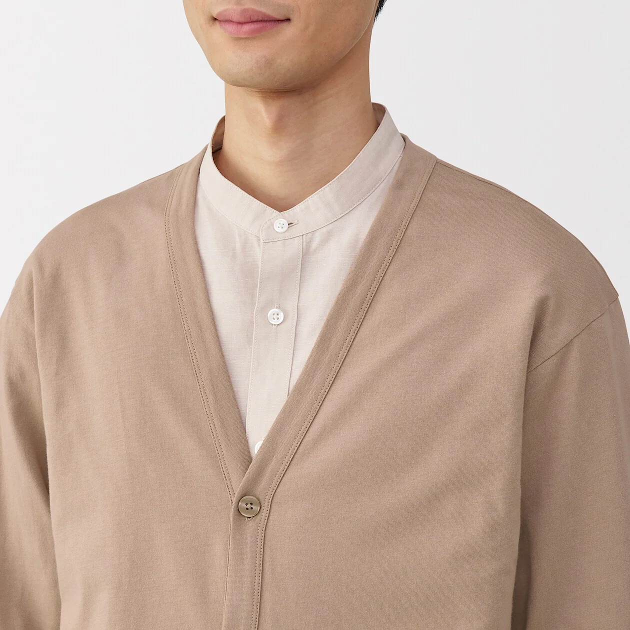 Washed Cotton Jersey V-Neck Cardigan - Image 29