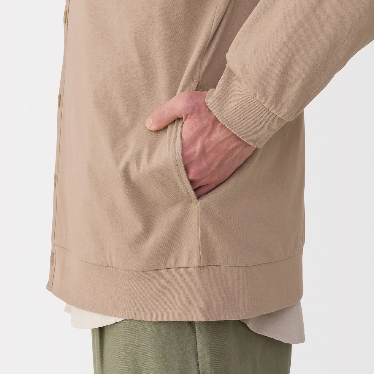 Washed Cotton Jersey V-Neck Cardigan - Image 30