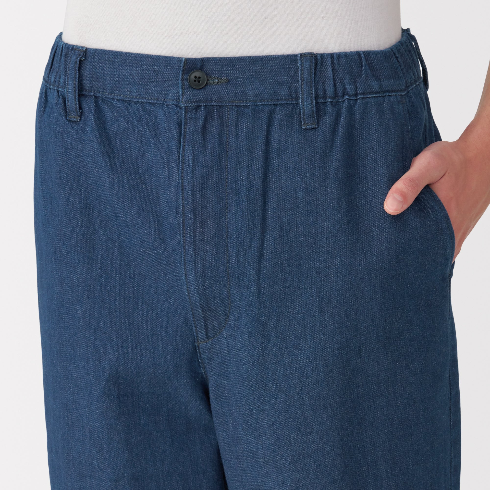 Washed Denim Easy Pants - Image 6