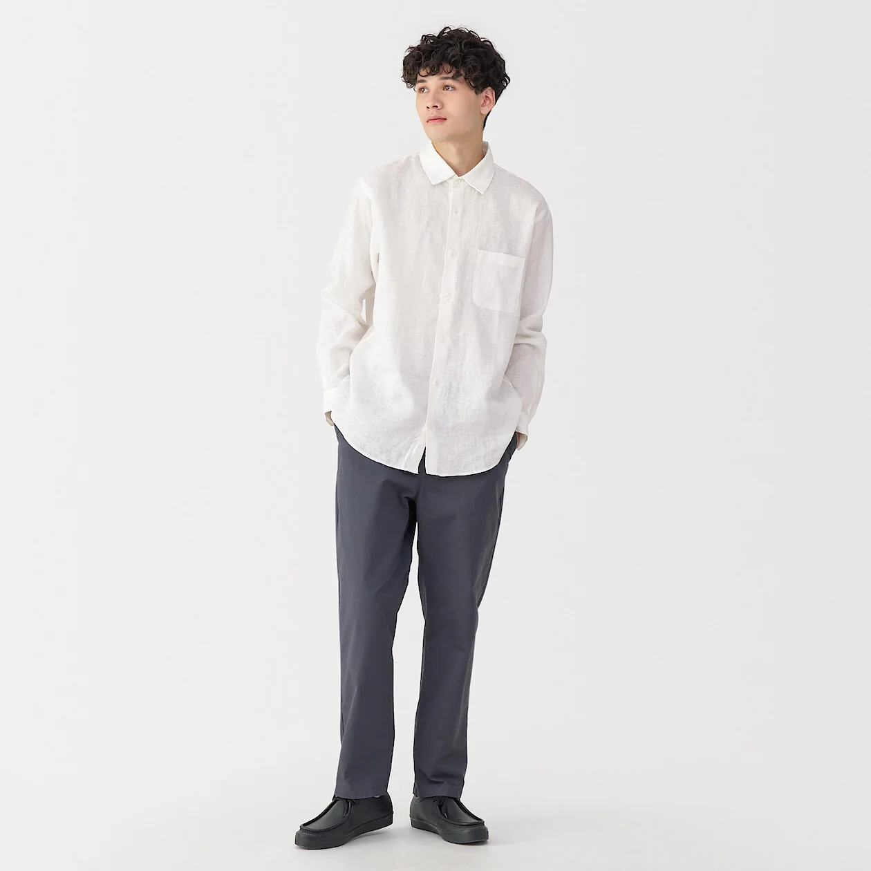 Washed Linen Long Sleeve Shirt - Image 10