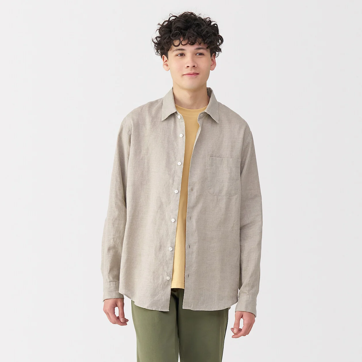 Washed Linen Long Sleeve Shirt - Image 17