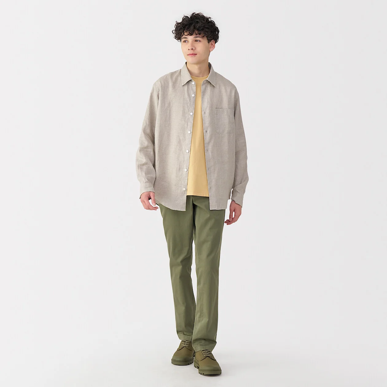 Washed Linen Long Sleeve Shirt - Image 18