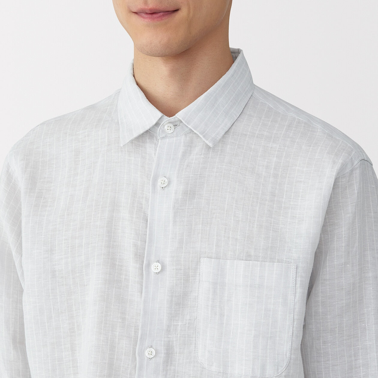 Washed Linen Long Sleeve Shirt - Image 45