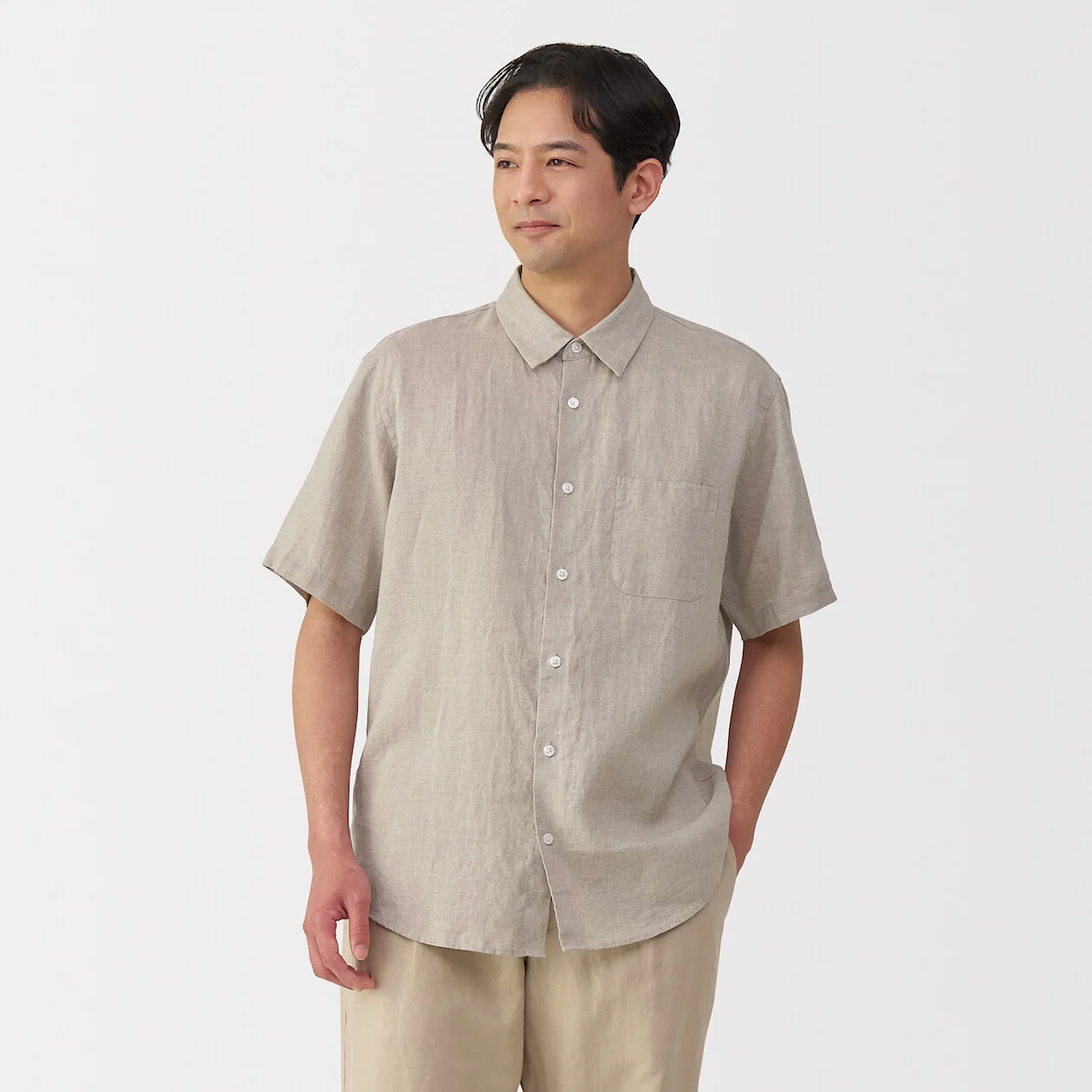 Washed 100% French Linen Short Sleeve Shirt - Image 17