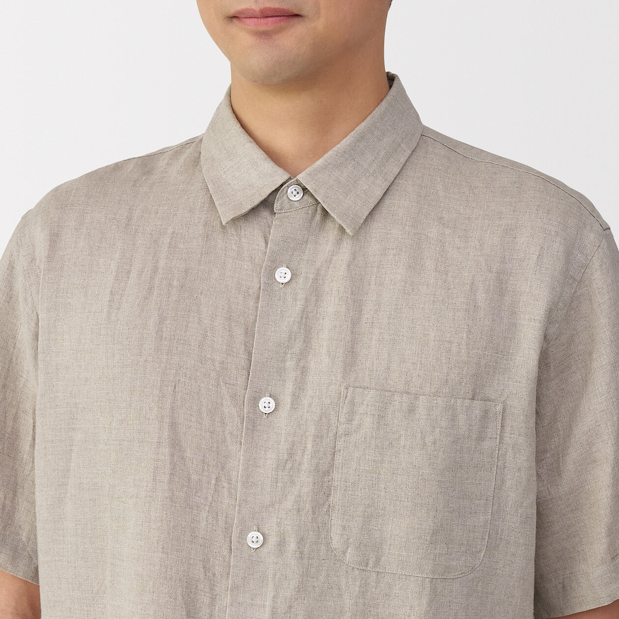 Washed 100% French Linen Short Sleeve Shirt - Image 21