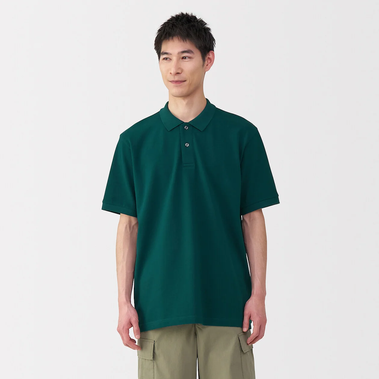 Washed Pique Short Sleeve Polo Shirt