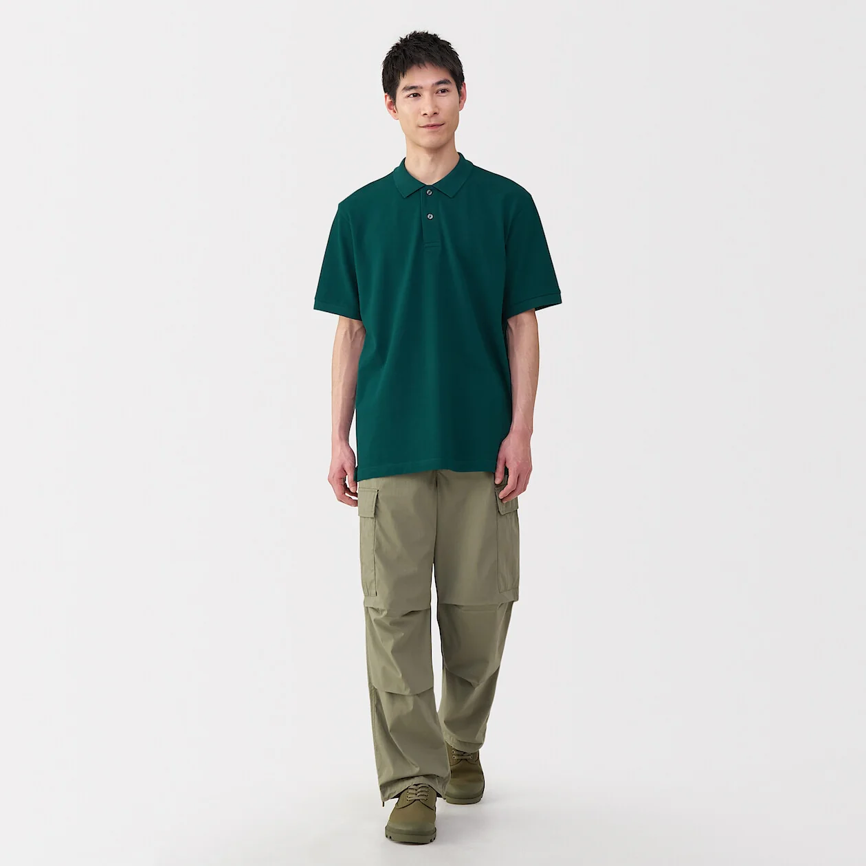 Washed Pique Short Sleeve Polo Shirt - Image 2
