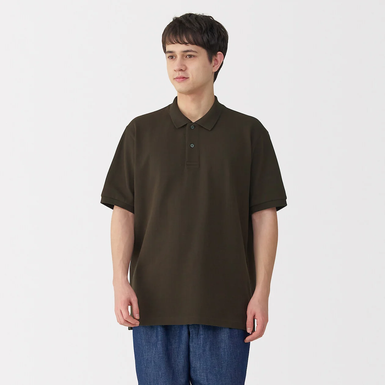 Washed Pique Short Sleeve Polo Shirt - Image 41