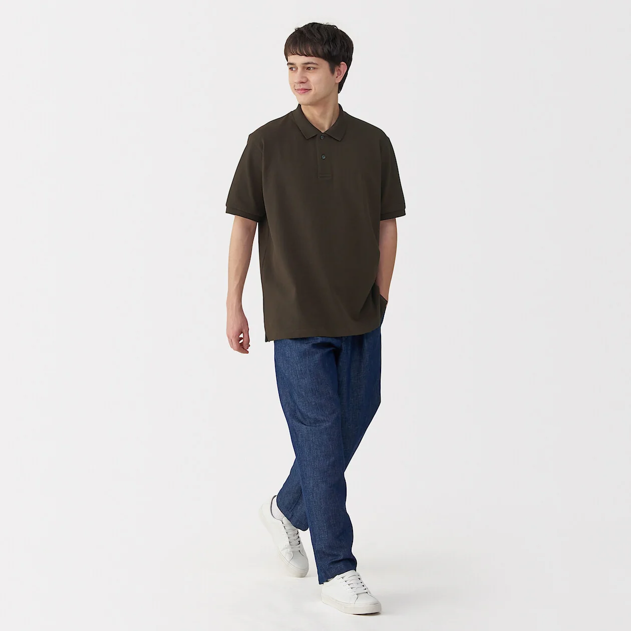 Washed Pique Short Sleeve Polo Shirt - Image 42