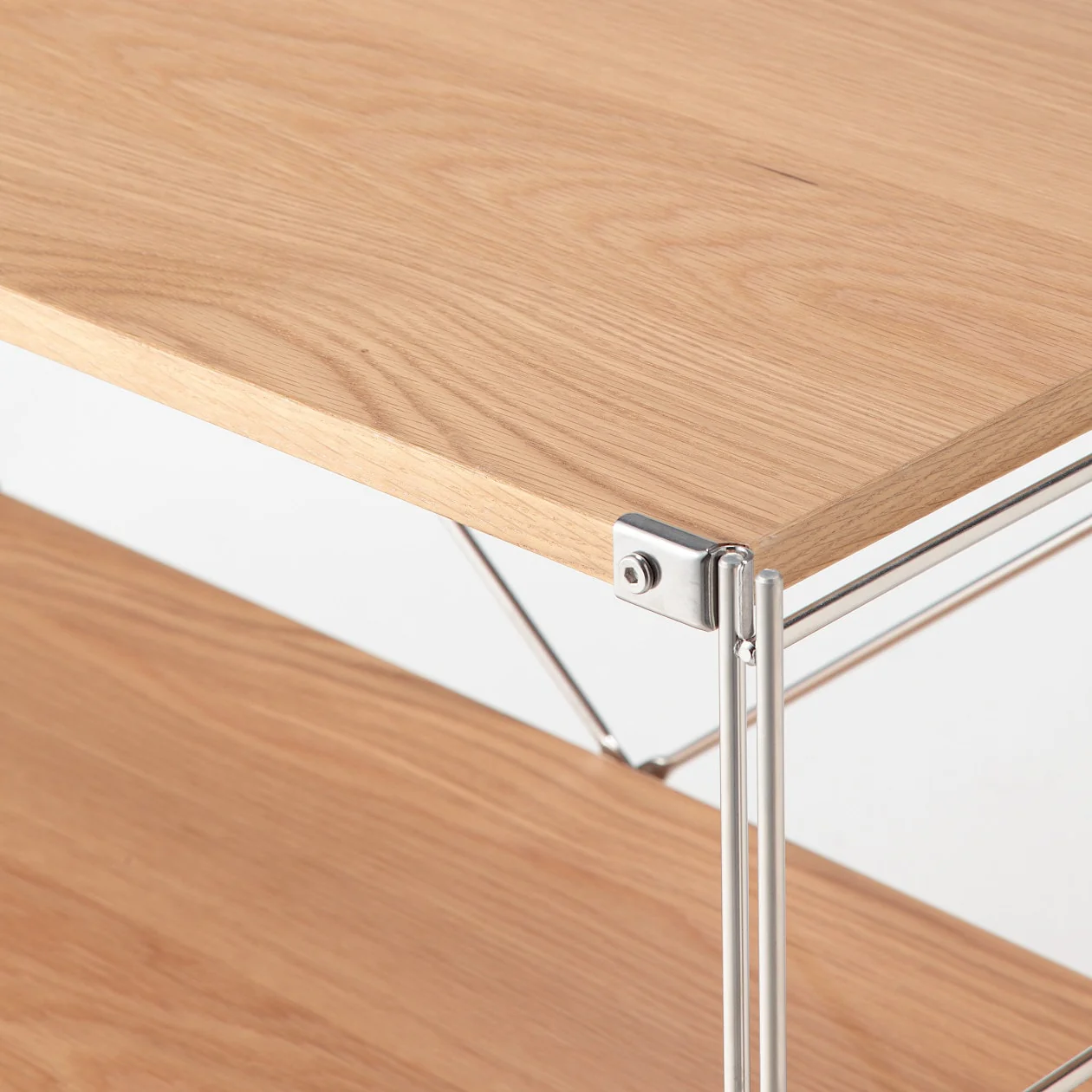 Oak Stainless Steel Unit Shelf Set - Wide - Large - Image 3