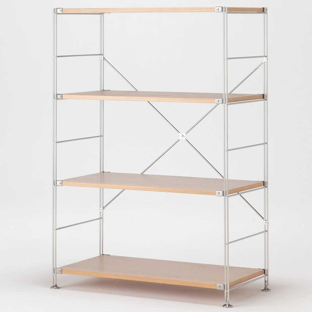 Oak Stainless Steel Unit Shelf Set - Wide - Medium - Image 2