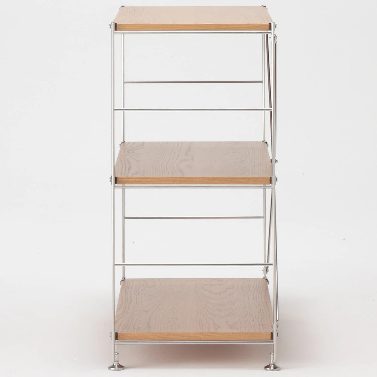Oak Stainless Steel Unit Shelf Set - Wide - Small - Image 4