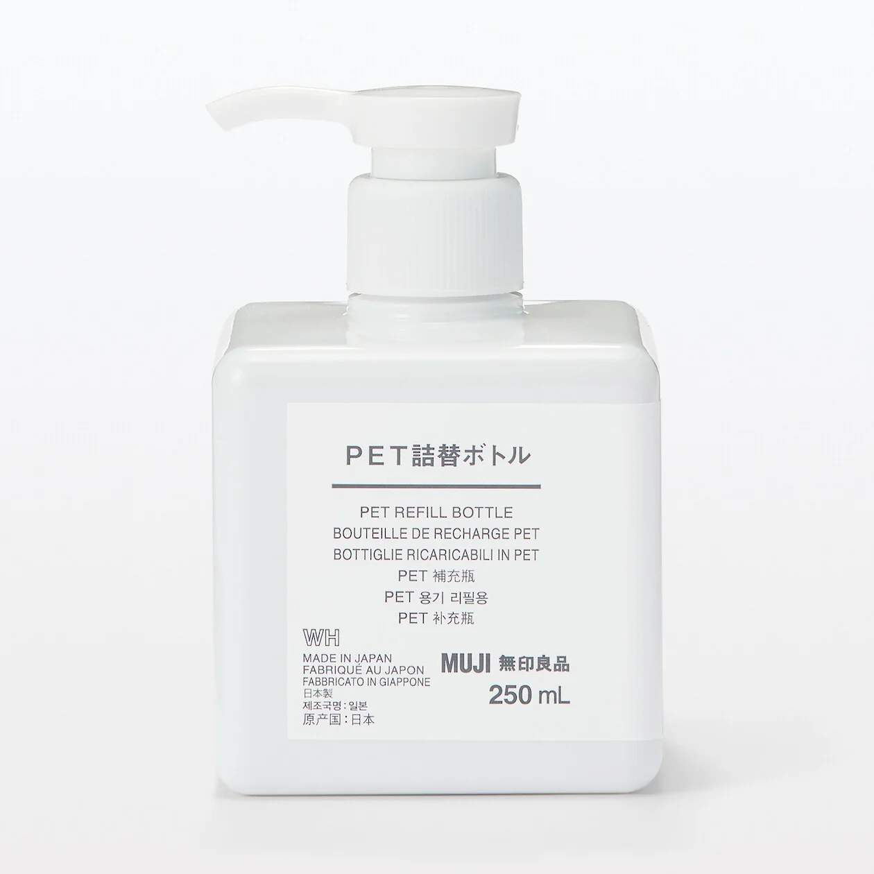 PET Pump Refill Bottle - White (250ml) - Image 2