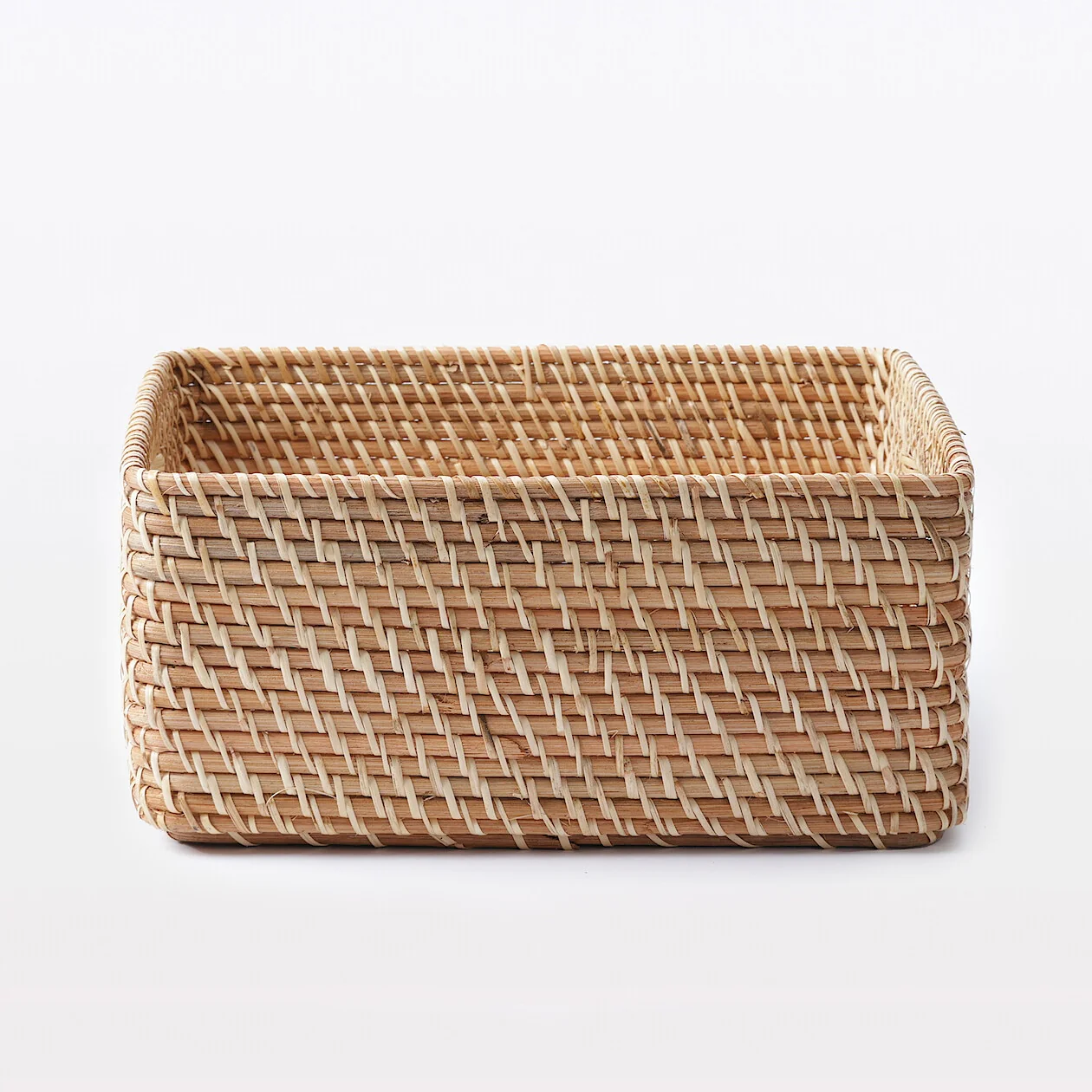 Stackable Rattan Square Basket with Handles - Medium - Image 3