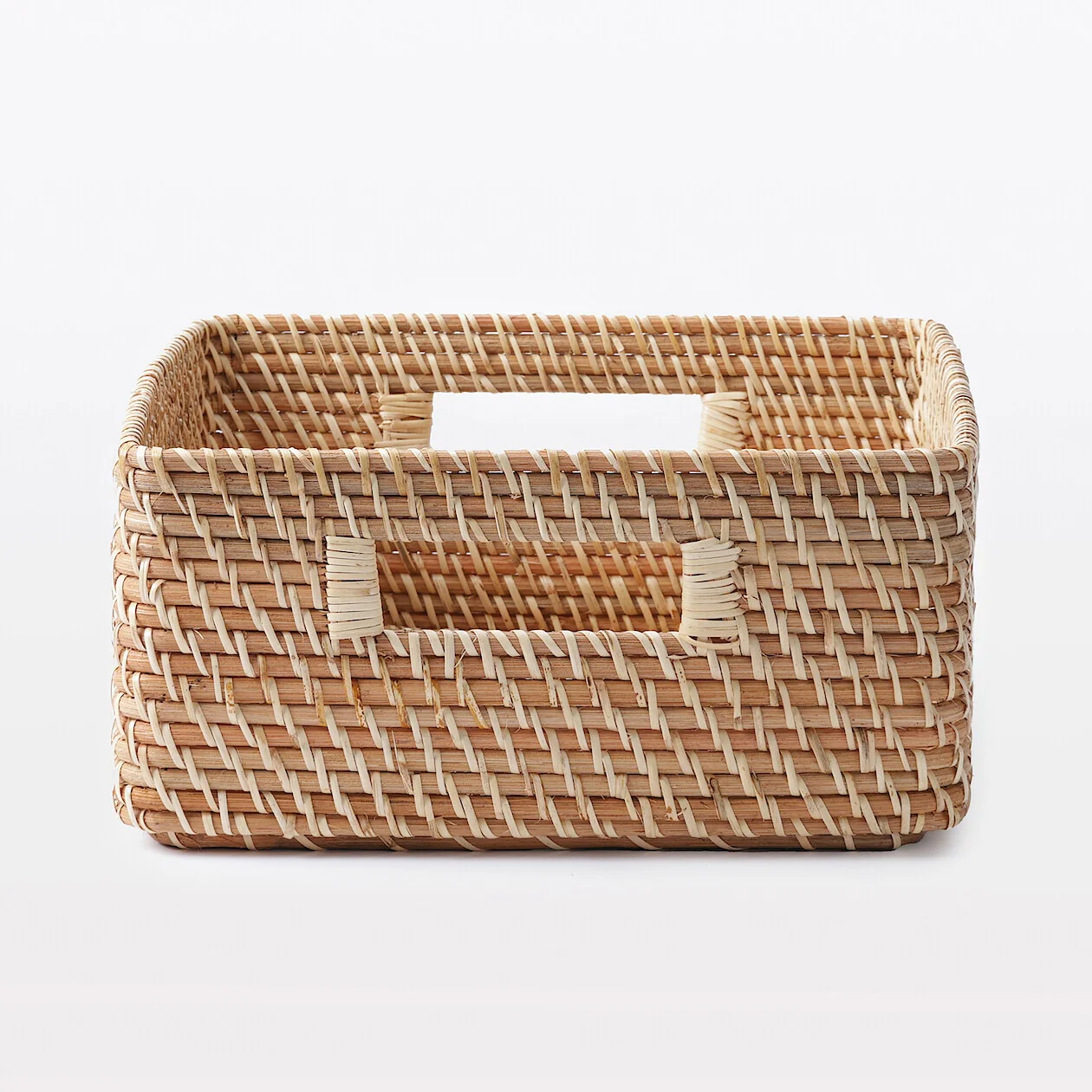 Stackable Rattan Square Basket with Handles - Medium - Image 4