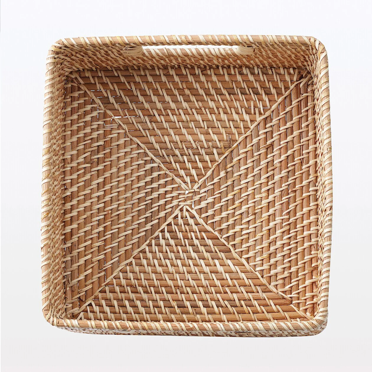 Stackable Rattan Square Basket with Handles - Medium - Image 6