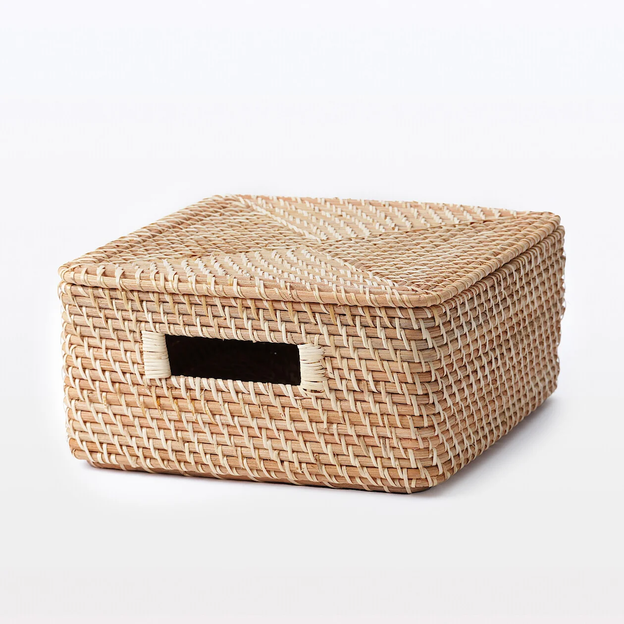 Stackable Rattan Square Basket with Handles - Medium - Image 7