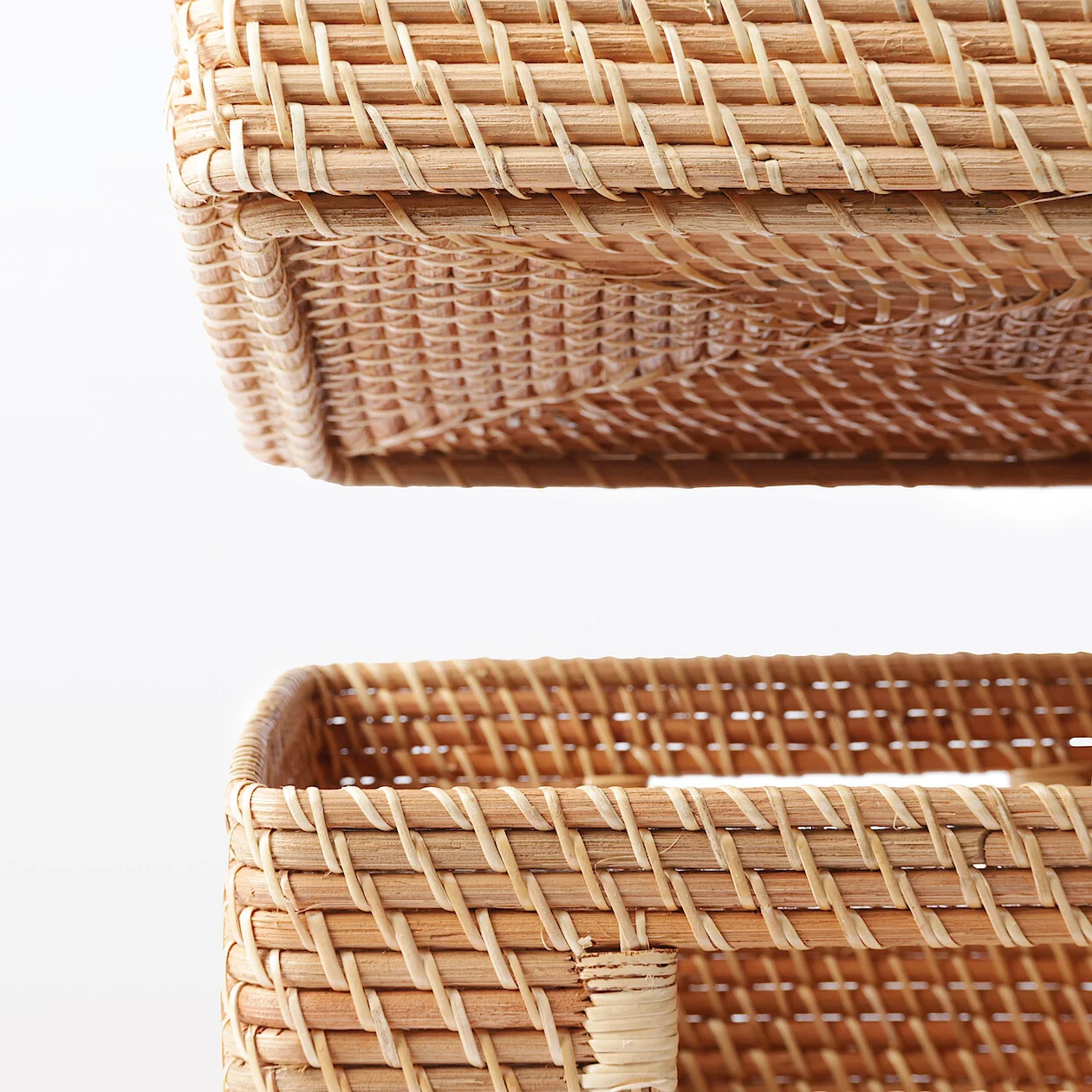 Stackable Rattan Square Basket with Handles - Large - Image 9