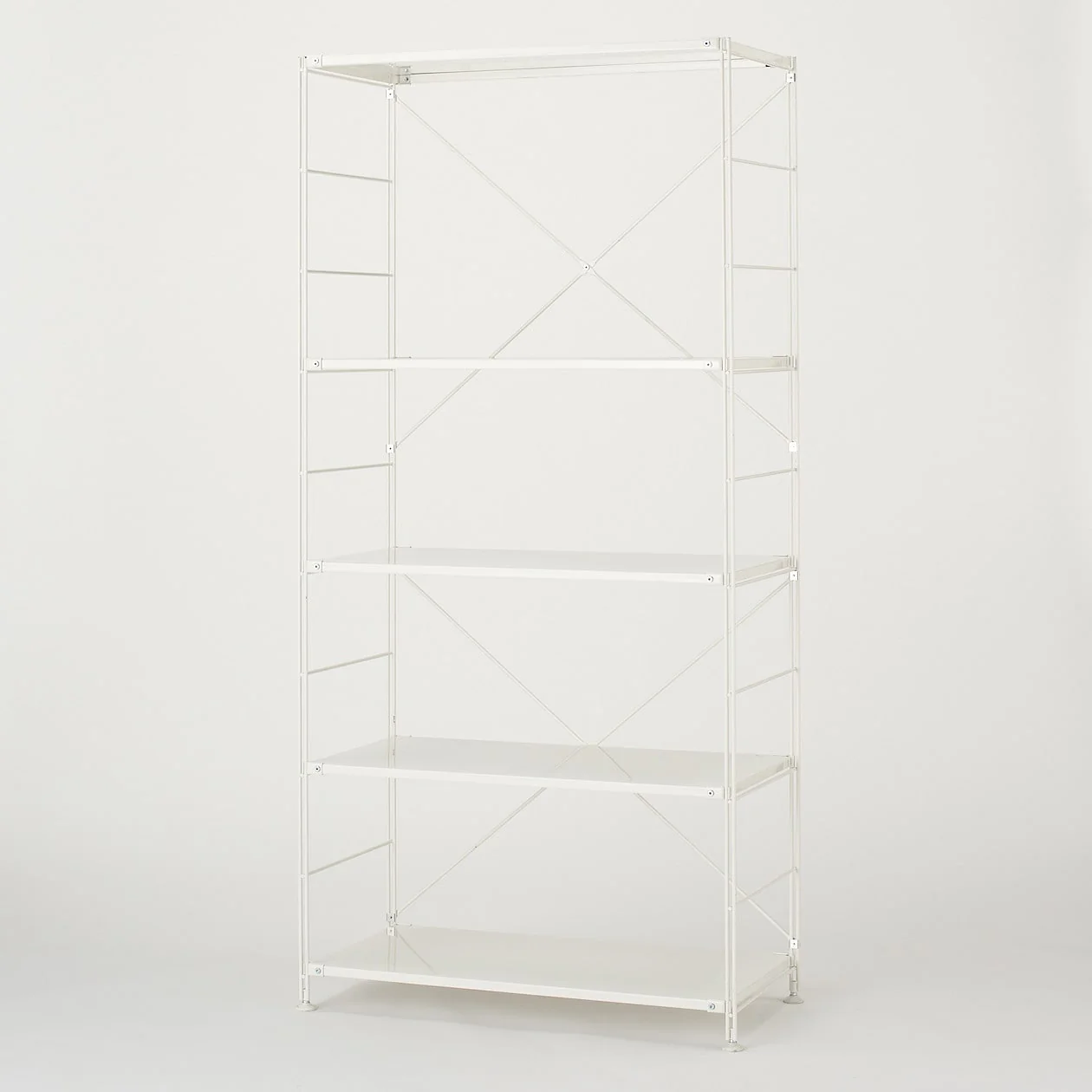 Light Grey Steel Unit Shelf Set - Wide - Large