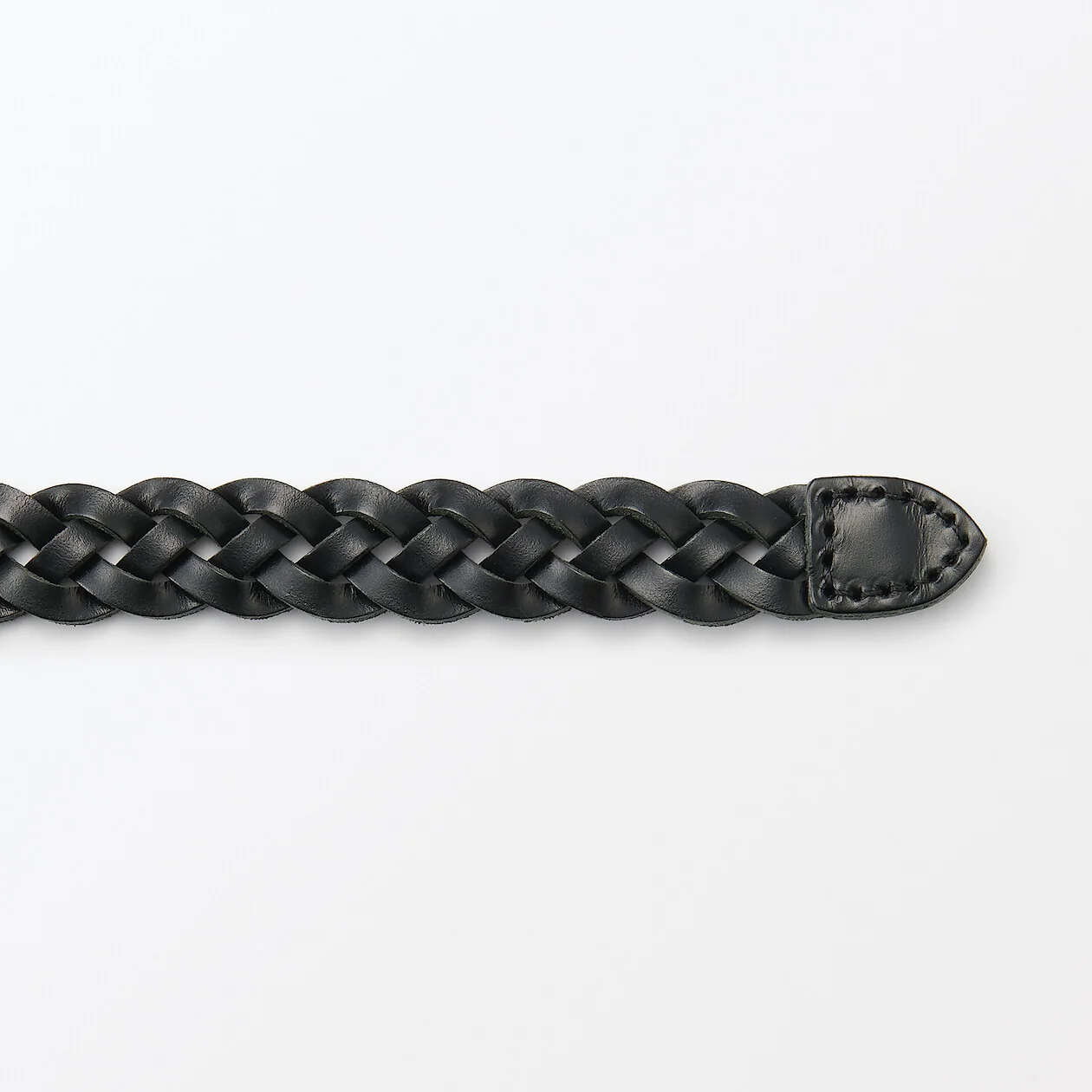 Vegetable Tanned Hand-Knitted Leather Belt - Narrow - Image 11