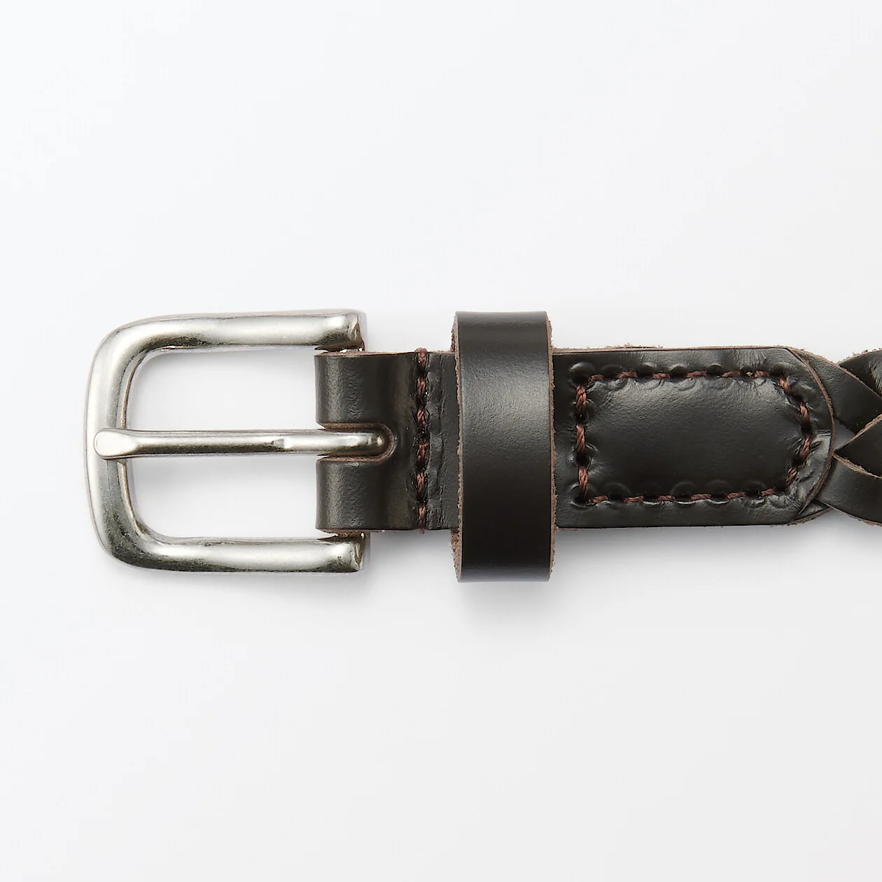 Vegetable Tanned Hand-Knitted Leather Belt - Narrow - Image 16