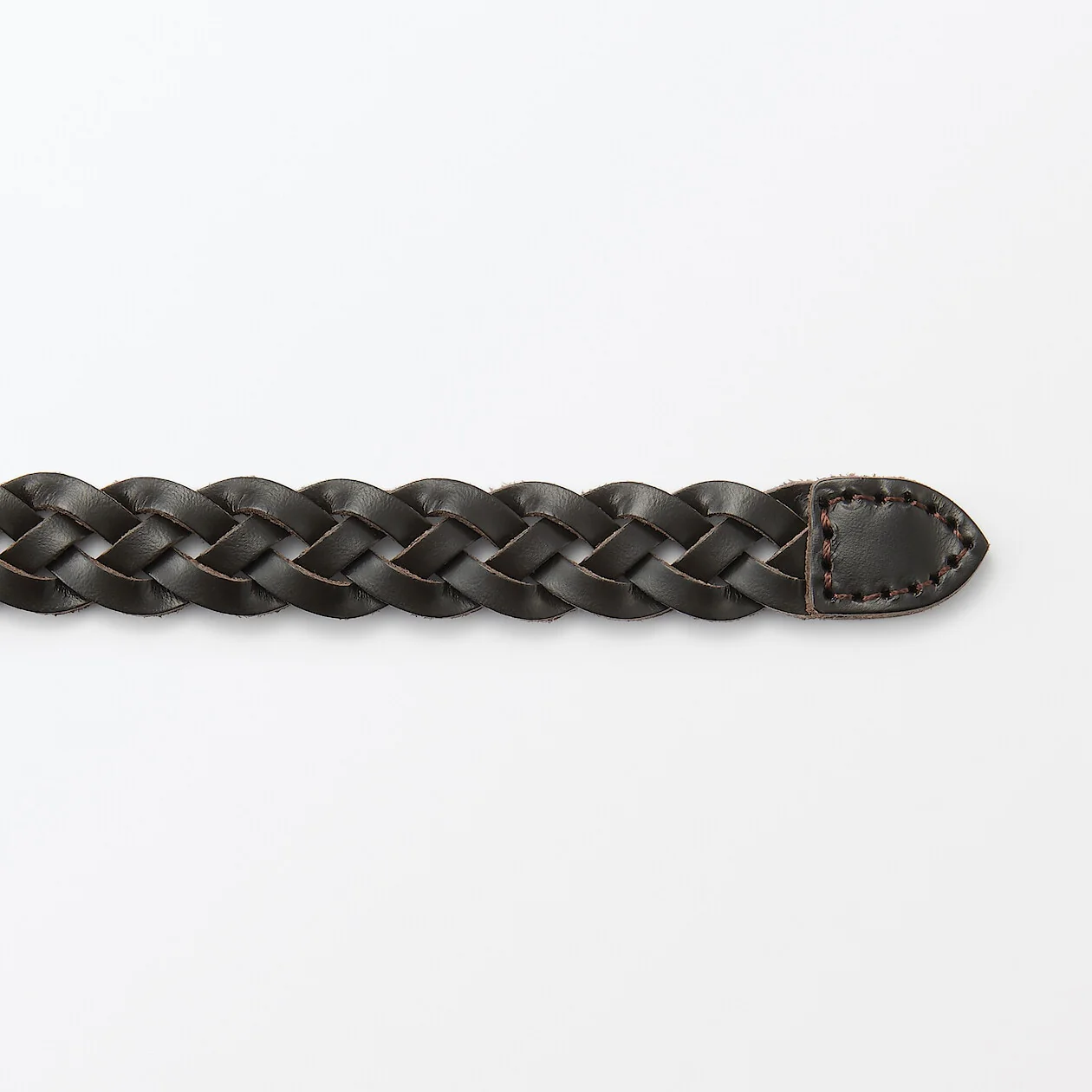 Vegetable Tanned Hand-Knitted Leather Belt - Narrow - Image 18