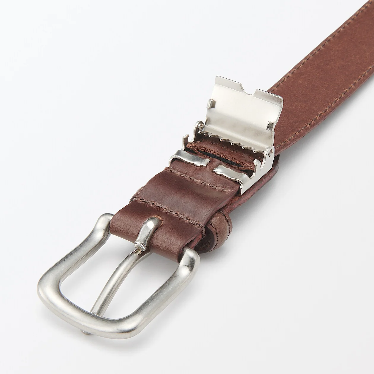 Vegetable Tanned Leather Belt with Stitching - Narrow - Image 14