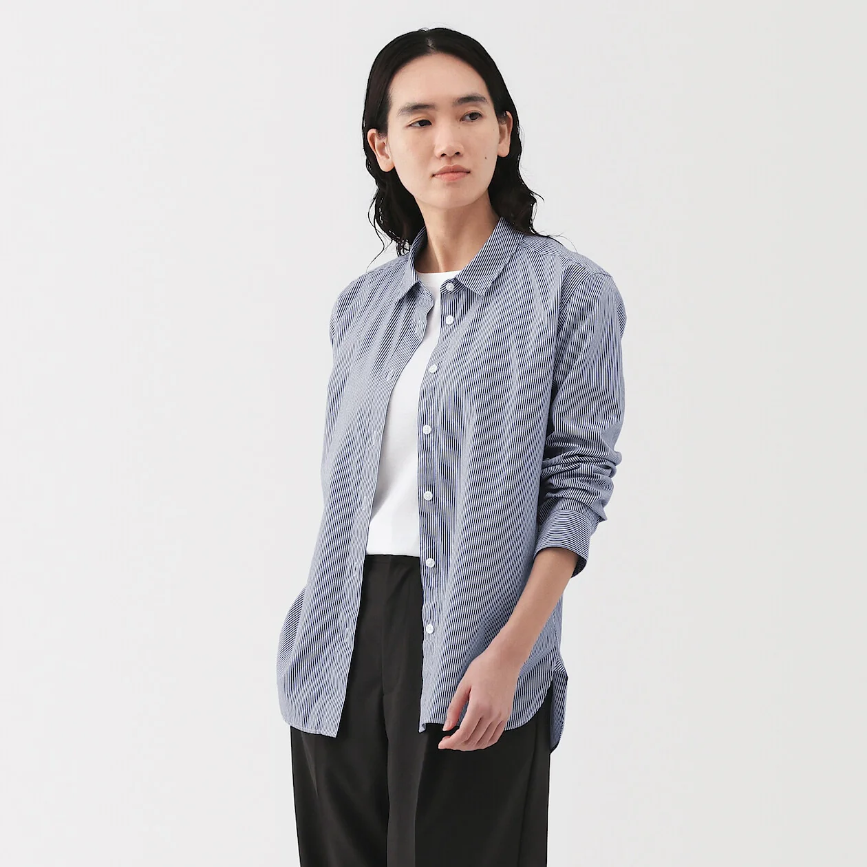 Washed Broadcloth 100% Cotton Long Sleeve Shirt - Image 17
