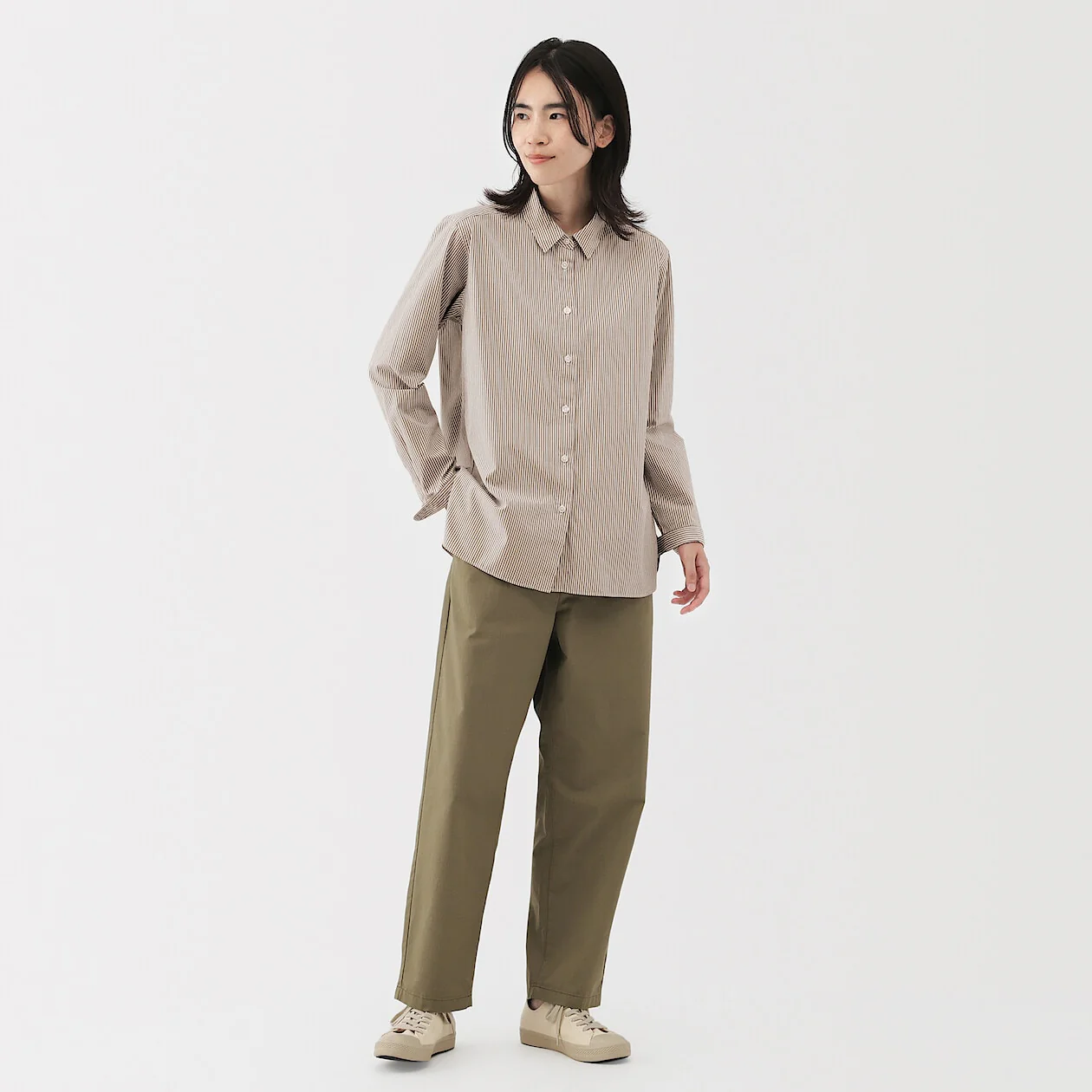 Washed Broadcloth 100% Cotton Long Sleeve Shirt - Image 22